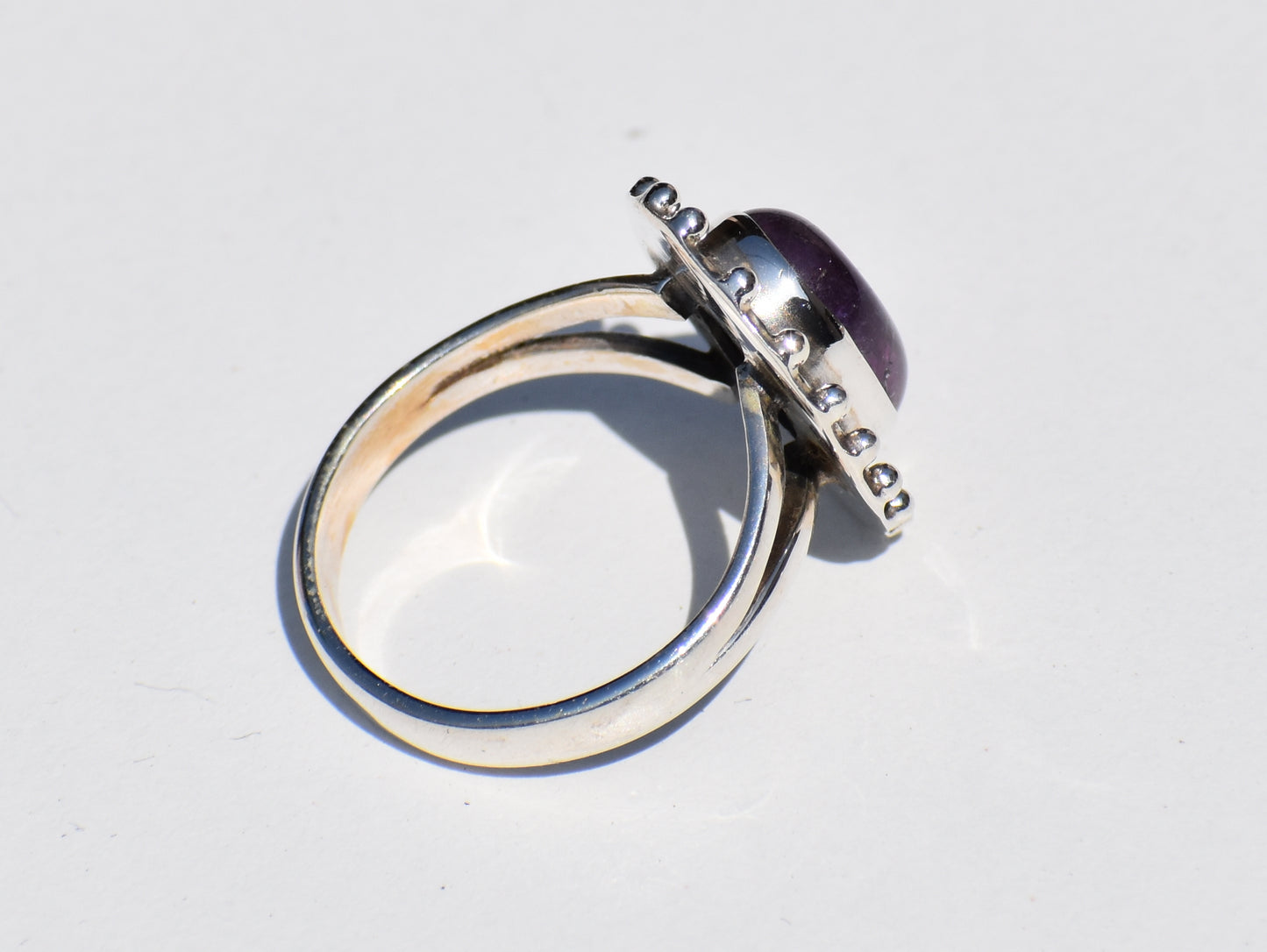Amethyst Ring, 925 Sterling Silver Ring, Natural Amethyst Gemstone, Purple Gemstone, Oval Stone Ring, February Birthstone, Statement Ring
