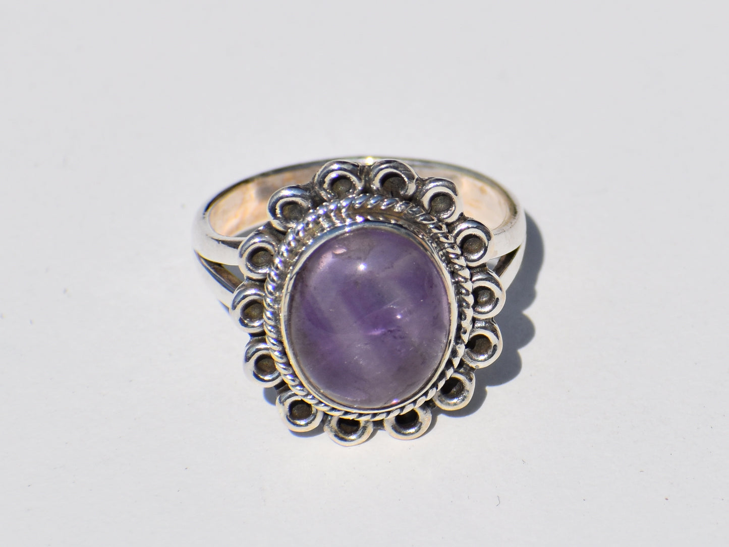 Natural Amethyst Ring, Sterling Silver Ring, Handcrafted Ring, February Birthstone, Purple Stone, Boho Jewelry, Statement Ring, Gift For Her