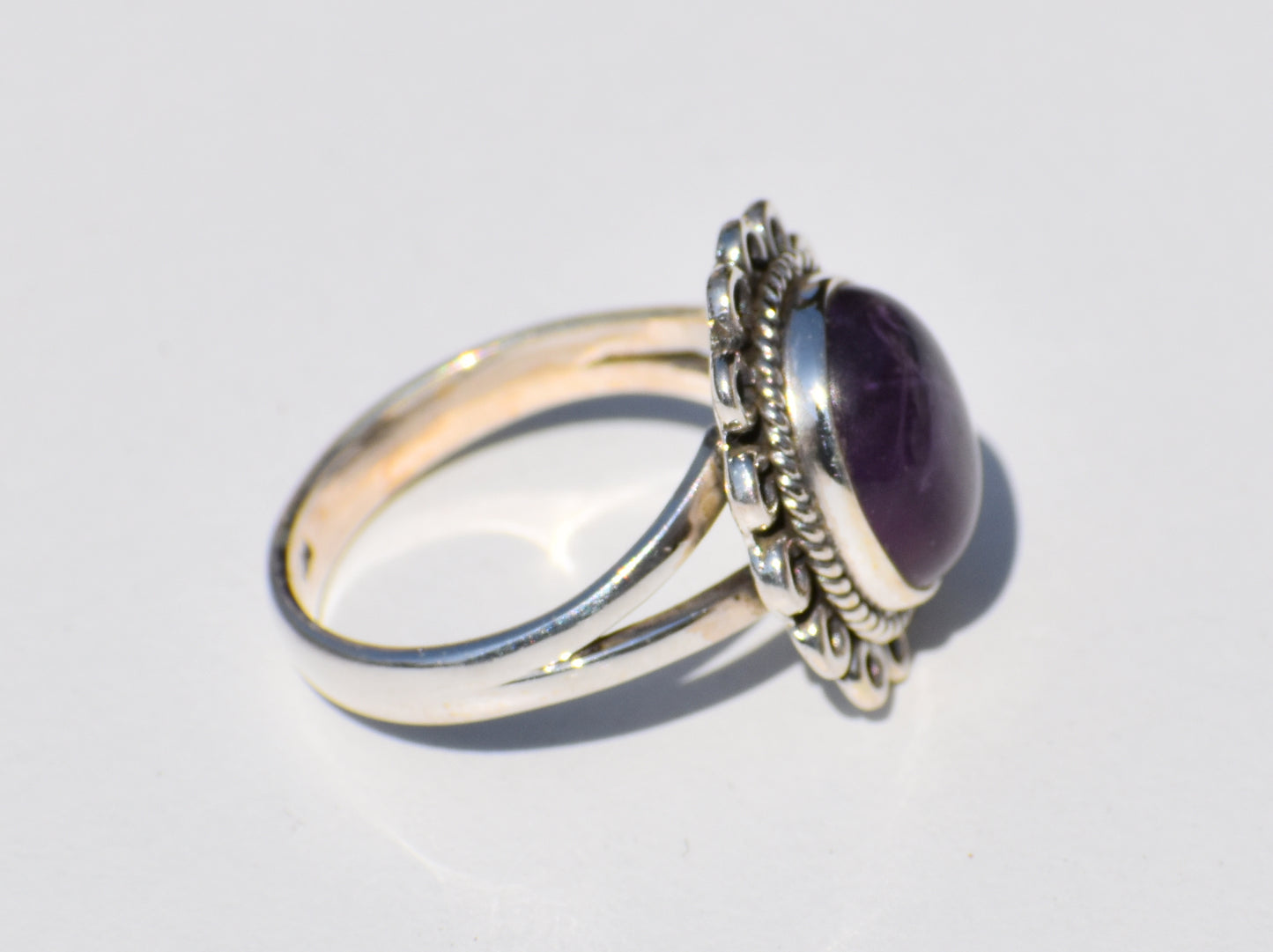 Natural Amethyst Ring, Sterling Silver Ring, Handcrafted Ring, February Birthstone, Purple Stone, Boho Jewelry, Statement Ring, Gift For Her