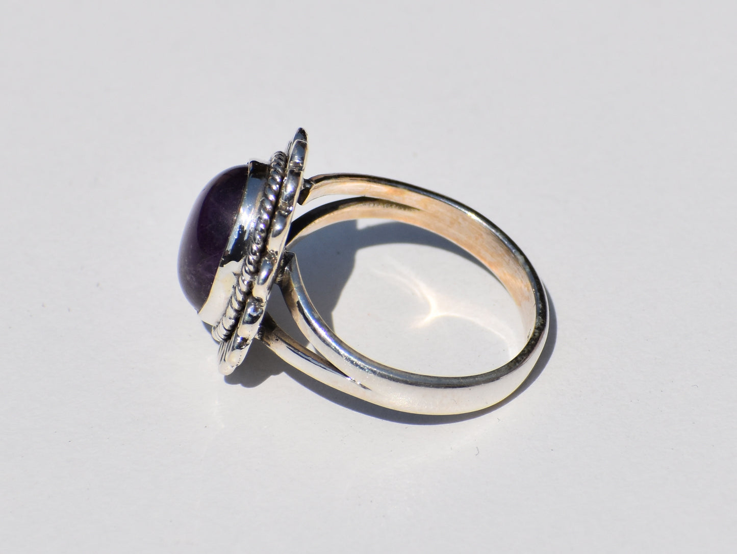 Natural Amethyst Ring, Sterling Silver Ring, Handcrafted Ring, February Birthstone, Purple Stone, Boho Jewelry, Statement Ring, Gift For Her