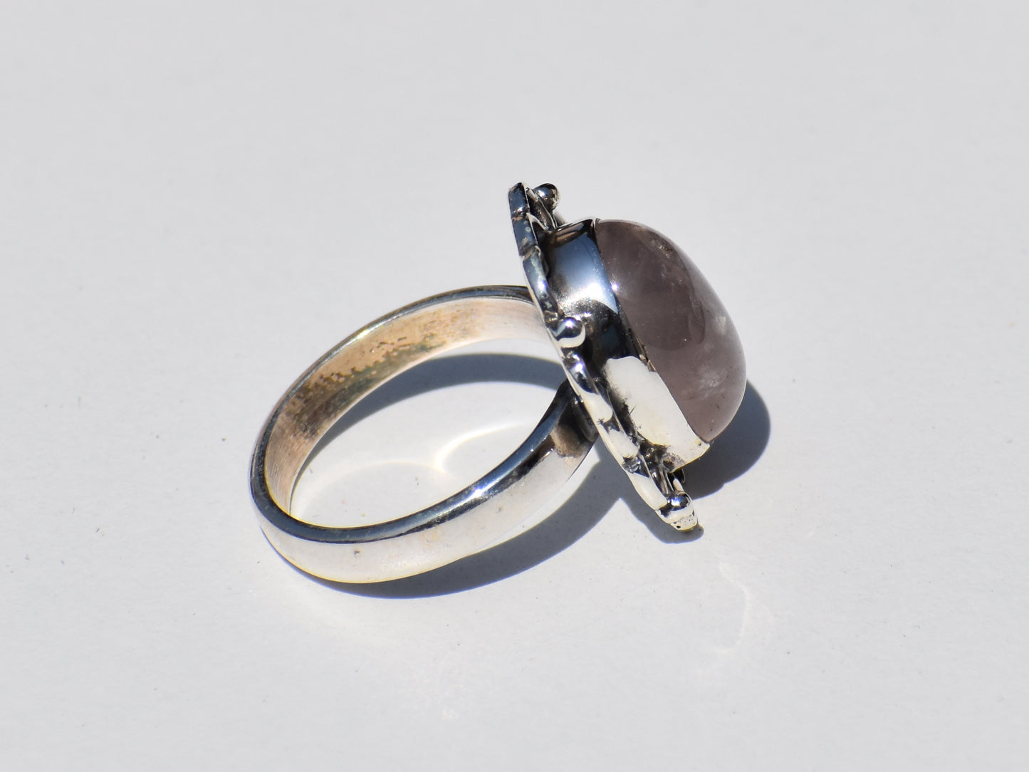 Natural Rose Quartz Ring, Sterling Silver Ring, Oval Gemstone, Statement Jewelry, Boho Jewelry, Wedding Ring, Anniversary Gift, Gift For Her