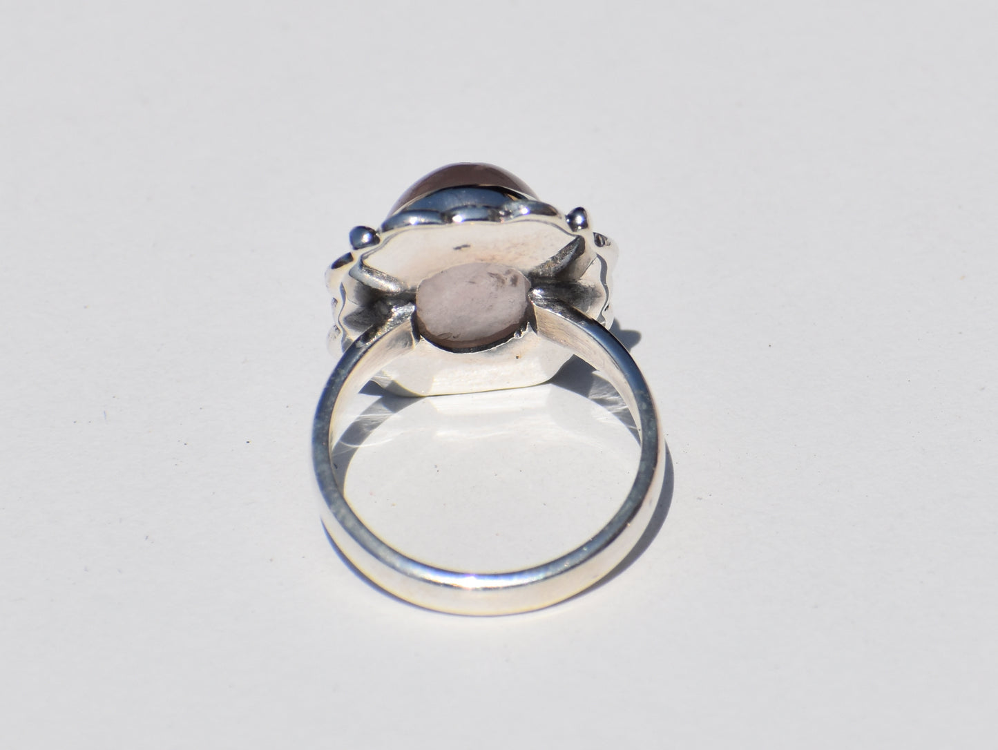 Natural Rose Quartz Ring, Sterling Silver Ring, Oval Gemstone, Statement Jewelry, Boho Jewelry, Wedding Ring, Anniversary Gift, Gift For Her