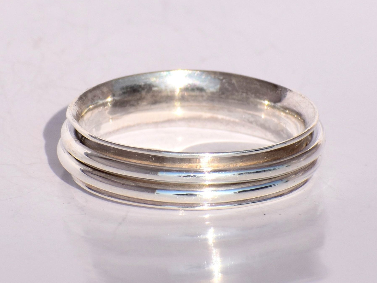 Silver Spinner Ring, Sterling Silver Ring, Fidget Ring, Meditation Ring, Thumb Ring, Worry Ring, Wedding Ring, Chunky Spinner, Gift For Her