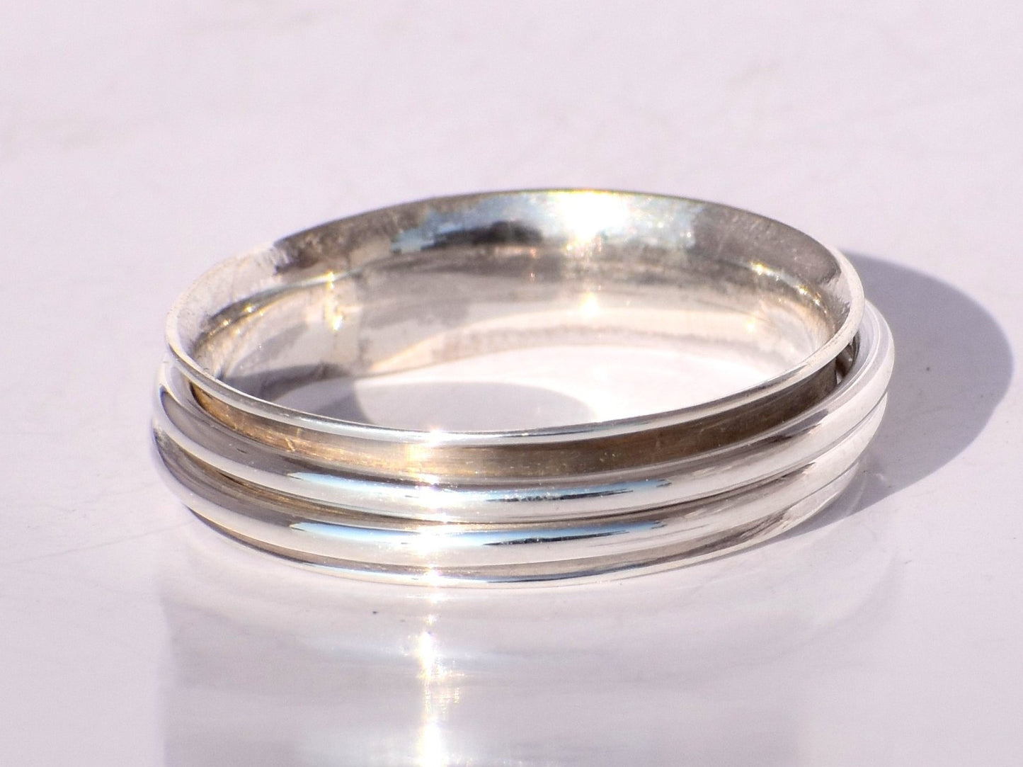 Silver Spinner Ring, Sterling Silver Ring, Fidget Ring, Meditation Ring, Thumb Ring, Worry Ring, Wedding Ring, Chunky Spinner, Gift For Her
