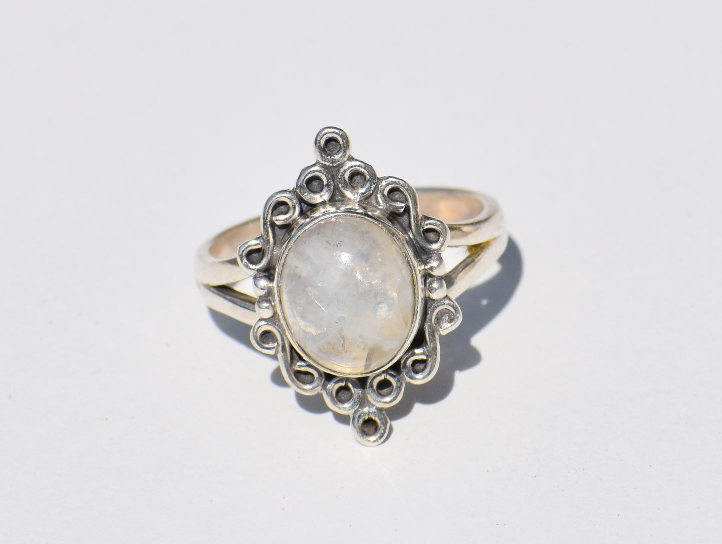 Moonstone Ring, Sterling Silver Ring, Precious Ring, Statement Ring, Birthstone Ring, Moonstone Engagement Ring, Anniversary Gift, Gift Her