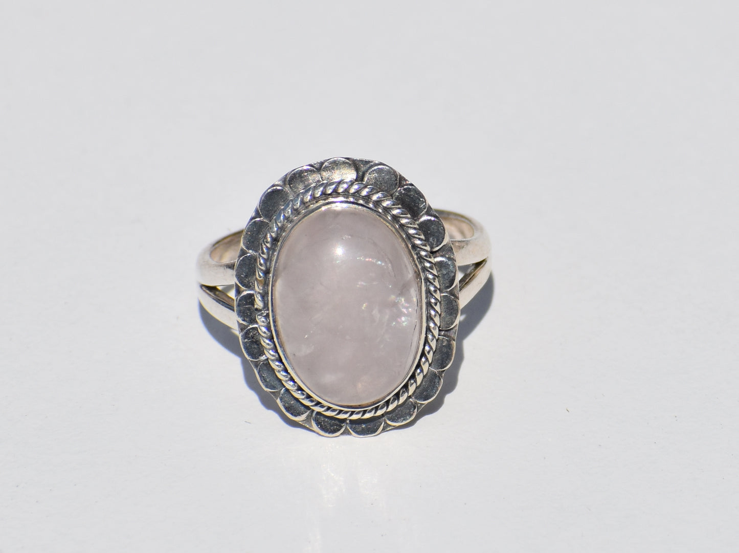 Rose Quartz Ring, Natural Rose Quartz, 925 Silver Ring, Healing Ring, Boho Jewelry, Vintage Style, Statement Ring, Valentine Gift For Her