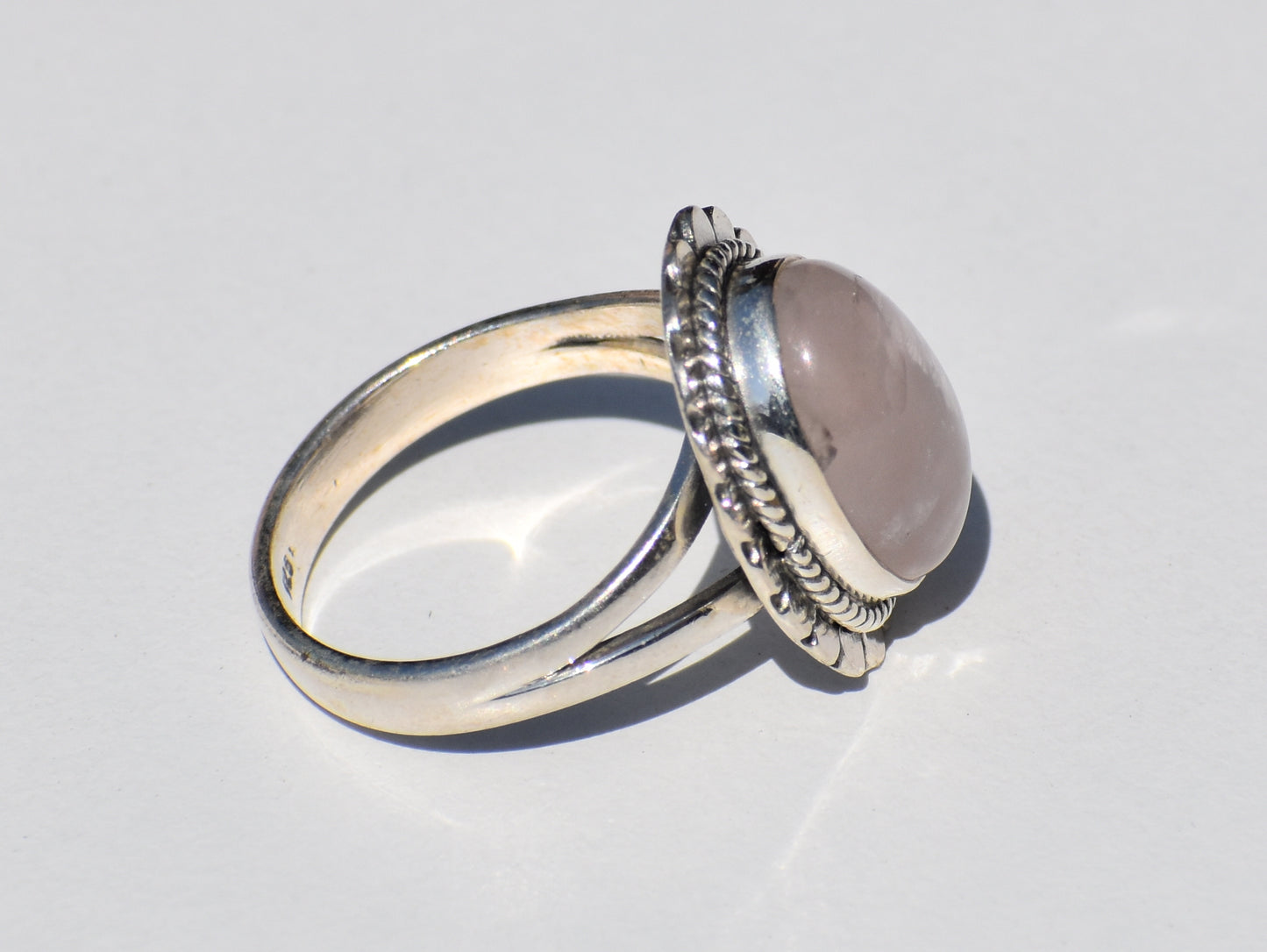 Rose Quartz Ring, Natural Rose Quartz, 925 Silver Ring, Healing Ring, Boho Jewelry, Vintage Style, Statement Ring, Valentine Gift For Her
