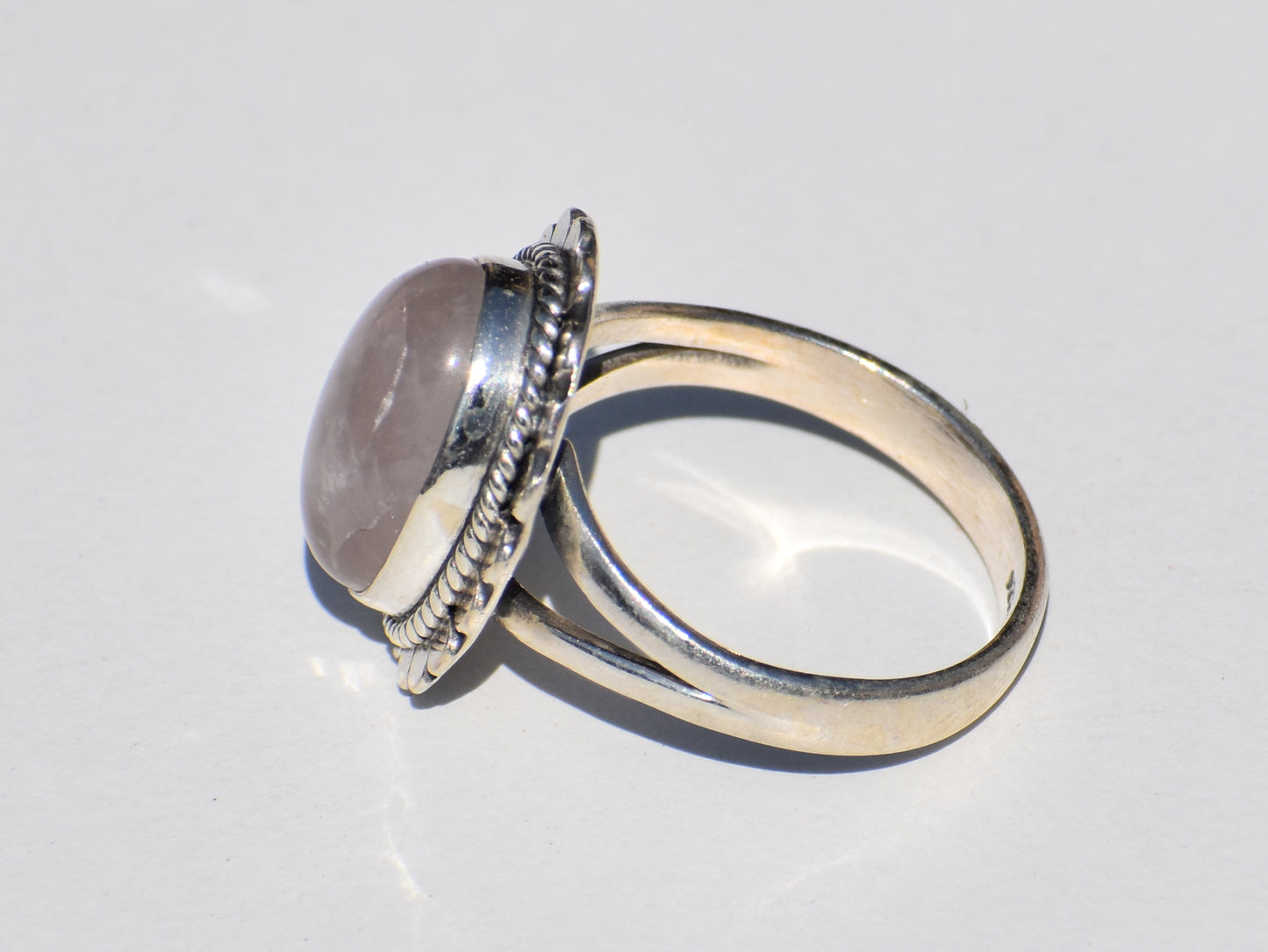 Rose Quartz Ring, Natural Rose Quartz, 925 Silver Ring, Healing Ring, Boho Jewelry, Vintage Style, Statement Ring, Valentine Gift For Her