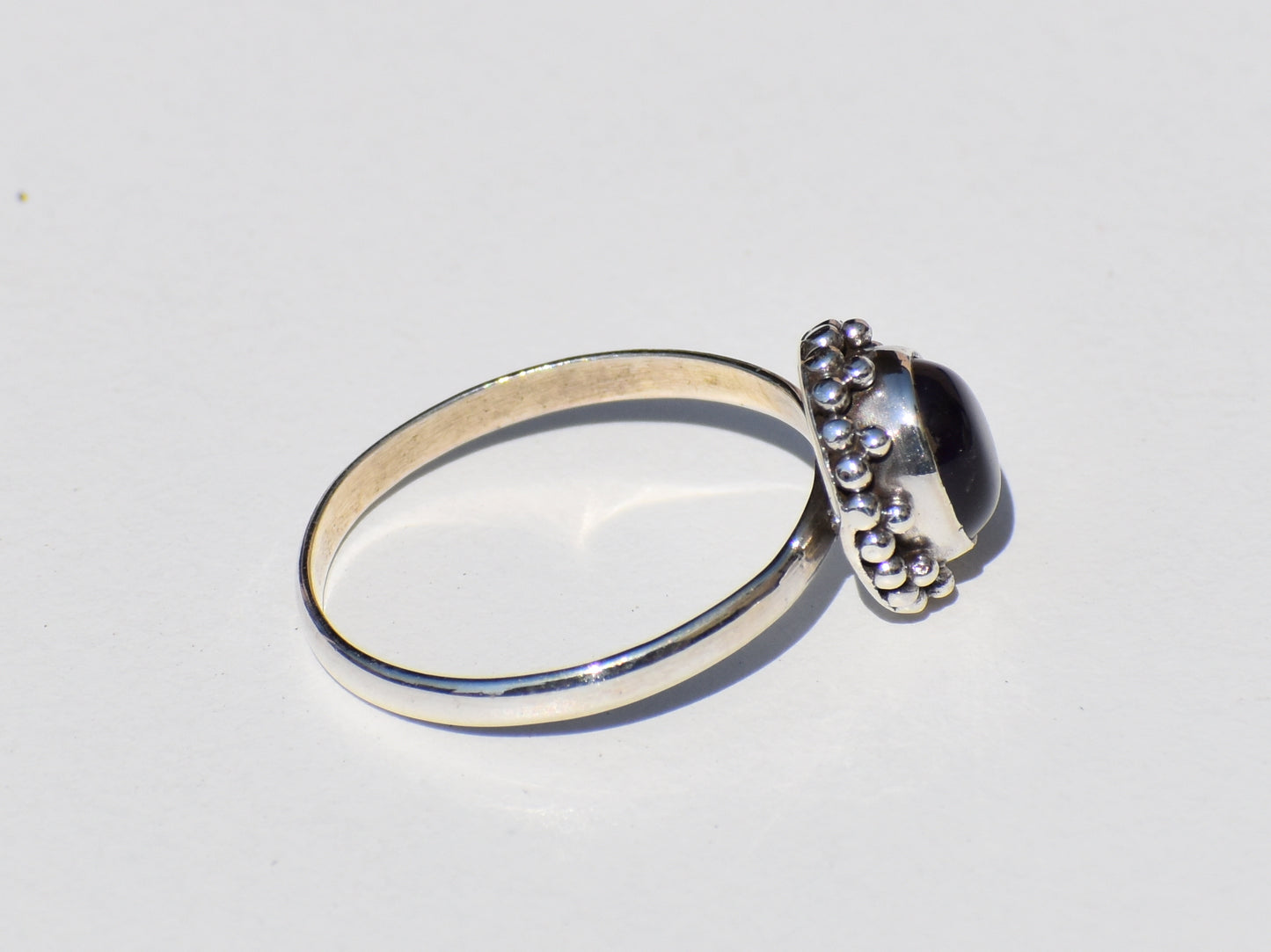 Oval Amethyst Ring, Amethyst Raw Stone, 925 Solid Sterling Silver, Birthstone Jewelry, Zodiac Ring, Purple Stone Ring, Handmade Gift For Her