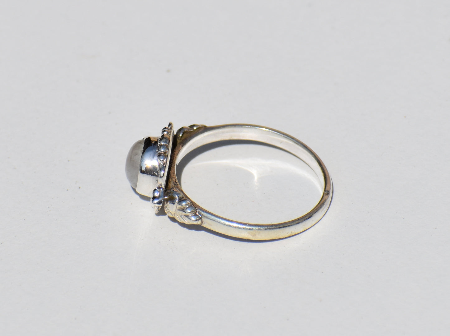 Moonstone Ring, Sterling Silver Ring, Round Gemstone, Statement Ring, Handmade Ring, Anniversary Ring, Precious Ring, Promise Ring, Gift Her