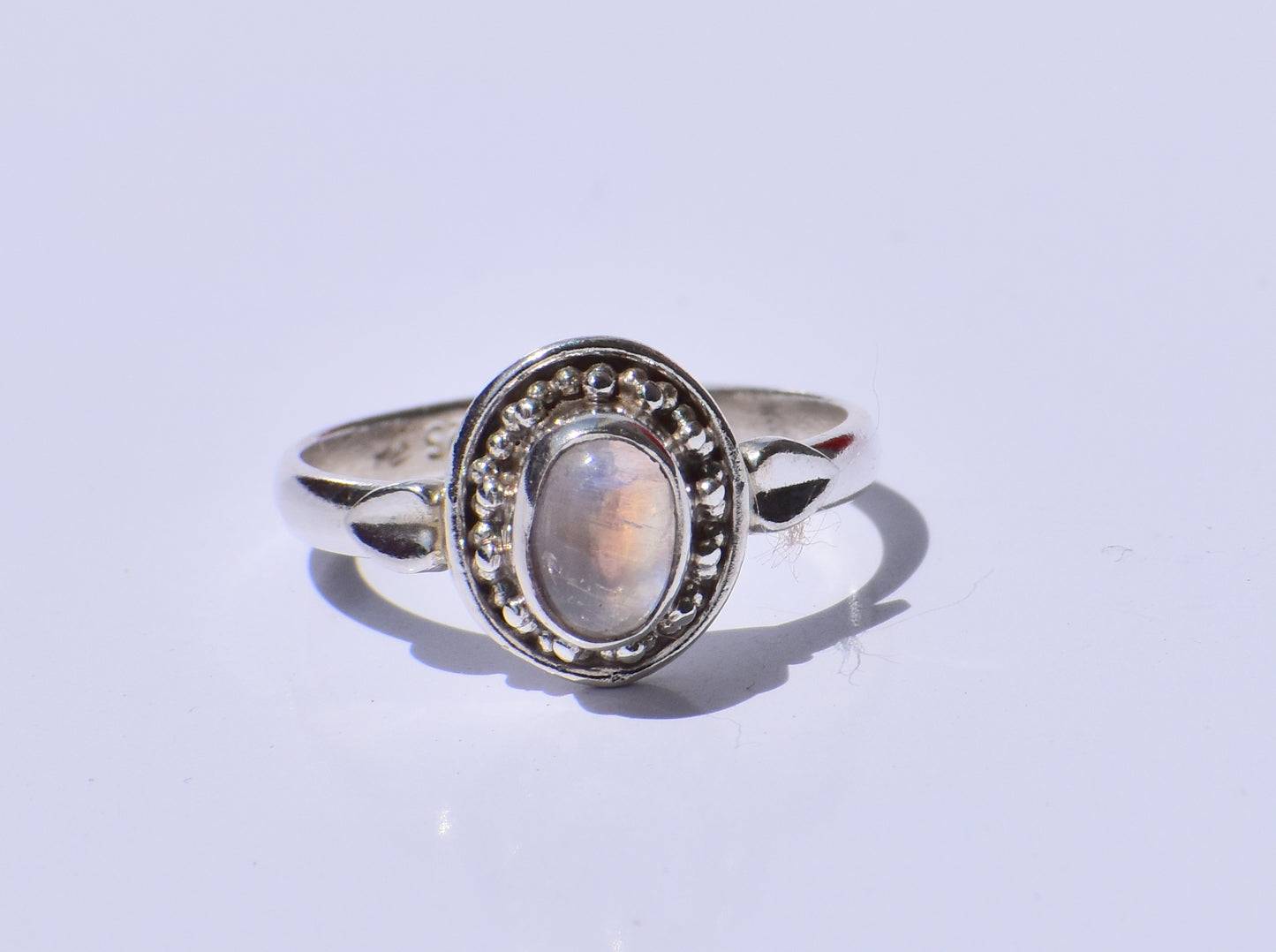 Natural Moonstone, Moon Ring, Sterling Silver Ring, Rainbow Moonstone, Oval Gemstone, Statement Ring, Wedding Ring, Promise Ring, Gift Her