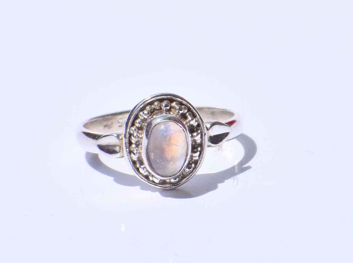 Natural Moonstone, Moon Ring, Sterling Silver Ring, Rainbow Moonstone, Oval Gemstone, Statement Ring, Wedding Ring, Promise Ring, Gift Her