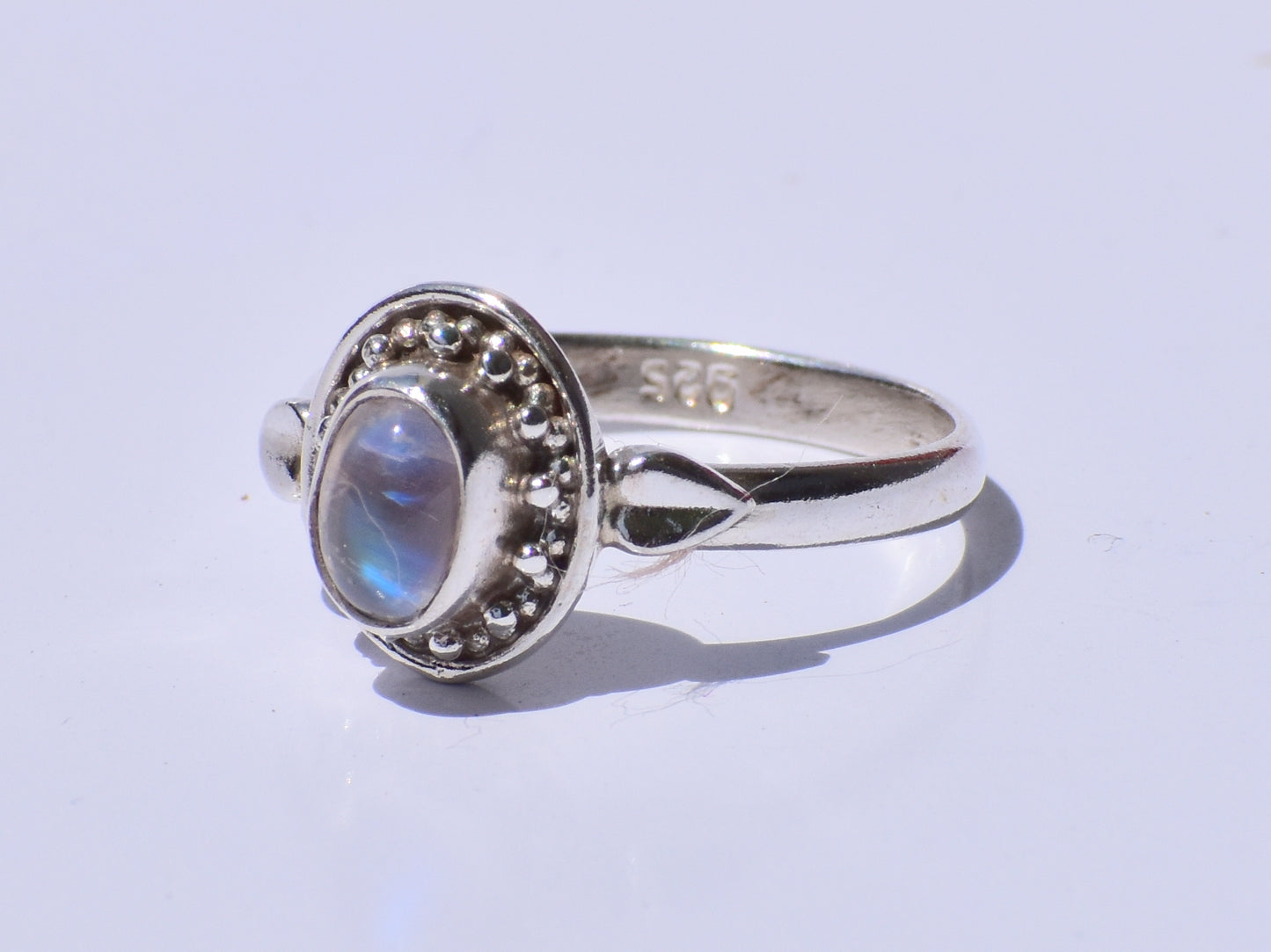 Natural Moonstone, Moon Ring, Sterling Silver Ring, Rainbow Moonstone, Oval Gemstone, Statement Ring, Wedding Ring, Promise Ring, Gift Her