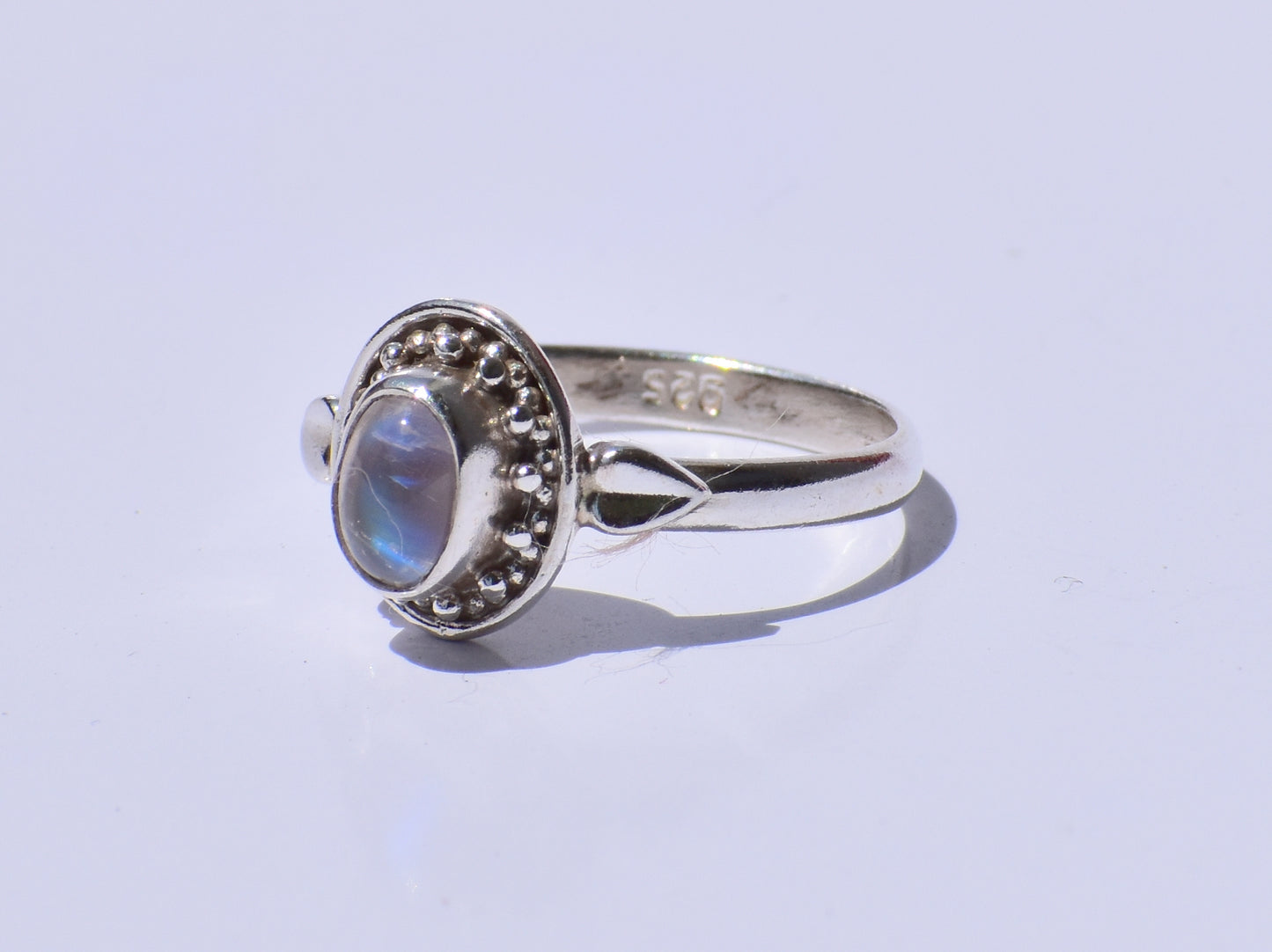 Natural Moonstone, Moon Ring, Sterling Silver Ring, Rainbow Moonstone, Oval Gemstone, Statement Ring, Wedding Ring, Promise Ring, Gift Her