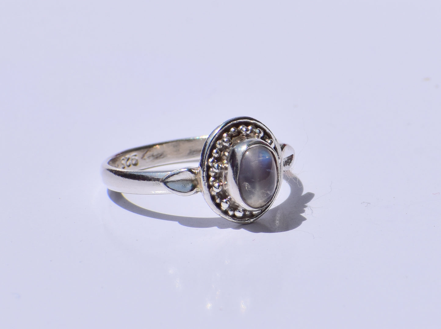 Natural Moonstone, Moon Ring, Sterling Silver Ring, Rainbow Moonstone, Oval Gemstone, Statement Ring, Wedding Ring, Promise Ring, Gift Her