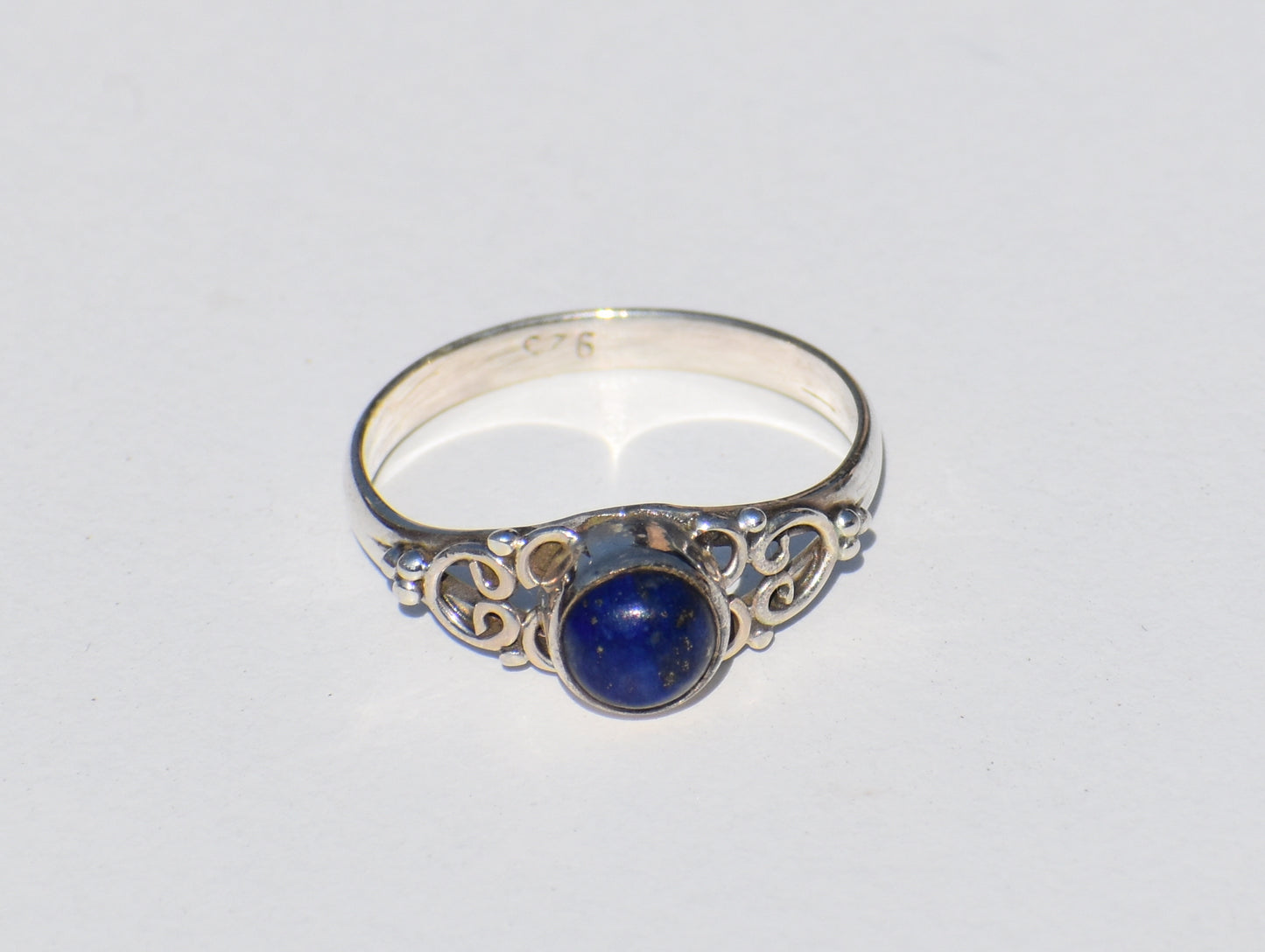 Lapis Lazuli Ring, Sterling Silver Ring, Handmade Ring, Lapis Ring, Round Lapis lazuli, Natural Lapis Lazuli, Statement Ring, Gift For Women