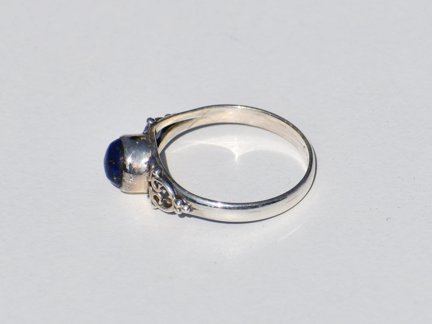 Lapis Lazuli Ring, Sterling Silver Ring, Handmade Ring, Lapis Ring, Round Lapis lazuli, Natural Lapis Lazuli, Statement Ring, Gift For Women