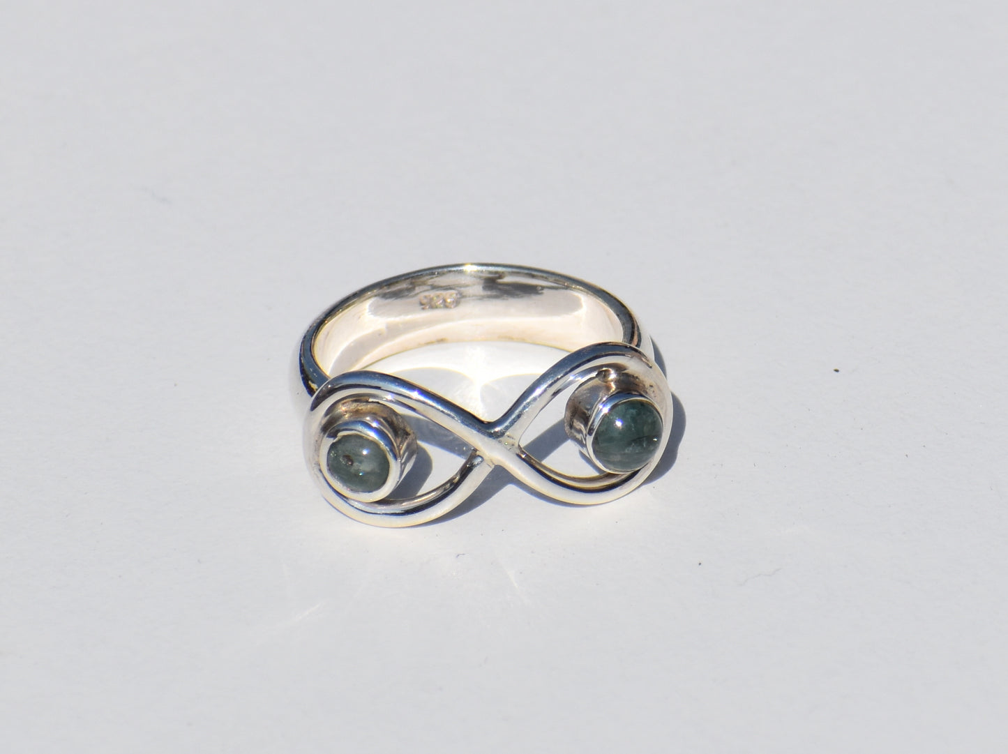 Infinity Labradorite Ring, Double Labradorite Ring, Natural Labradorite, Healing Ring, Solitaire Ring, 925 Solid Silver Ring, Geometric Ring