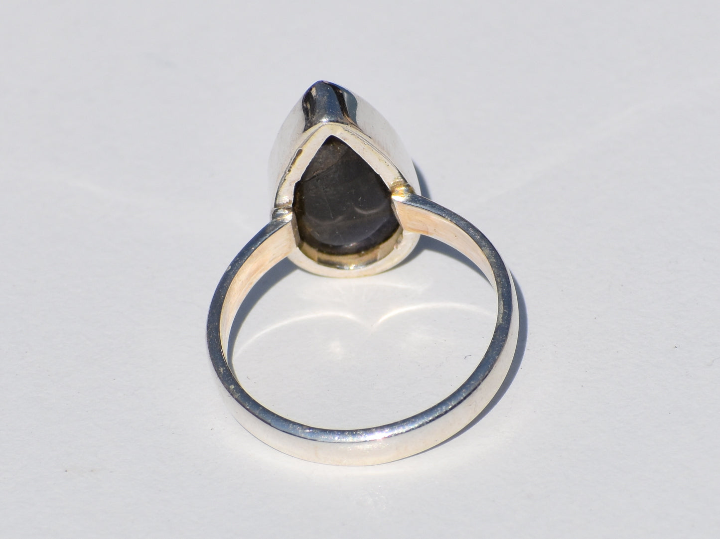 Natural Labradorite Ring, Pear Drop Ring, Healing Gemstone Ring, Blue Flash Gemstone, Silver Dainty Ring, Statement Jewelry, Gift For Lover