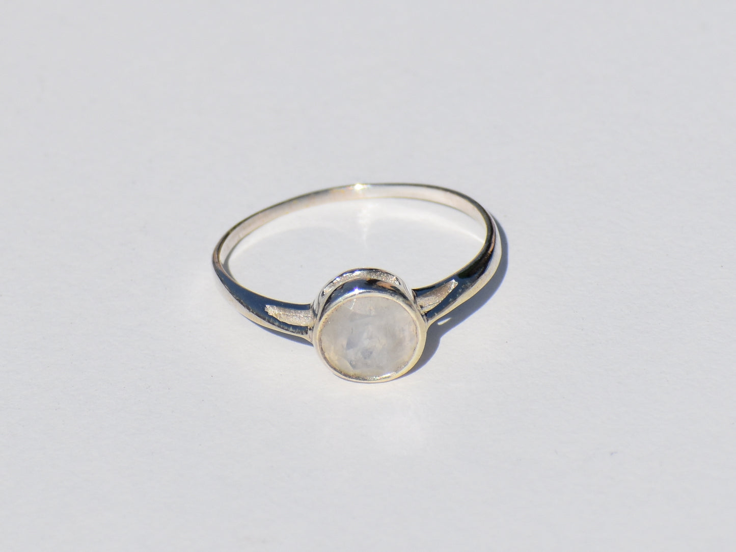 Moonstone Ring, Sterling Silver Ring, Round Gemstone, Birthstone Ring, Statement Ring, Promise Ring, Charm Ring, Bohemian Ring, Gift For Her
