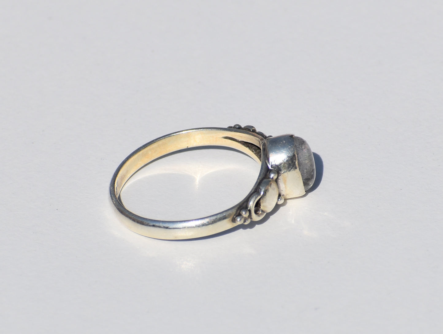 Moonstone Ring, Sterling Silver Ring, Wanderlust Ring, Blue Fire Moonstone Ring, Boho Ring, Stacking Ring, White Gemstone Ring, Gift For Her