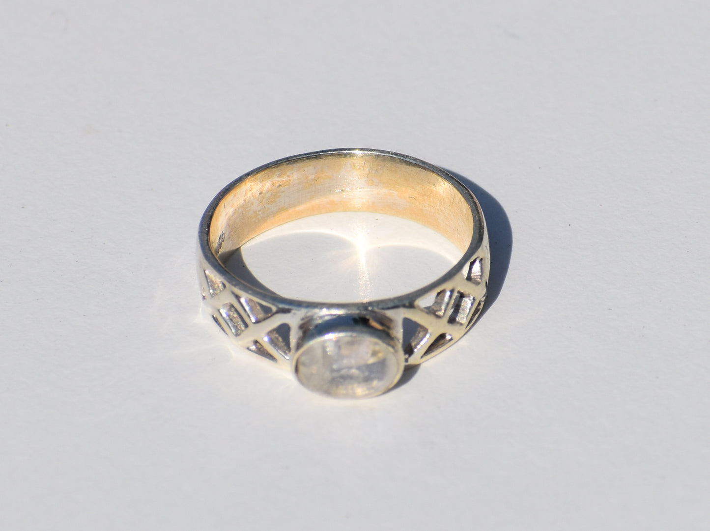 Rainbow Moonstone Ring, 925 Sterling Silver Ring, Silver Band Ring, Handmade Ring, Solitaire Ring, Statement Ring, Fidget Ring, Chunky Ring