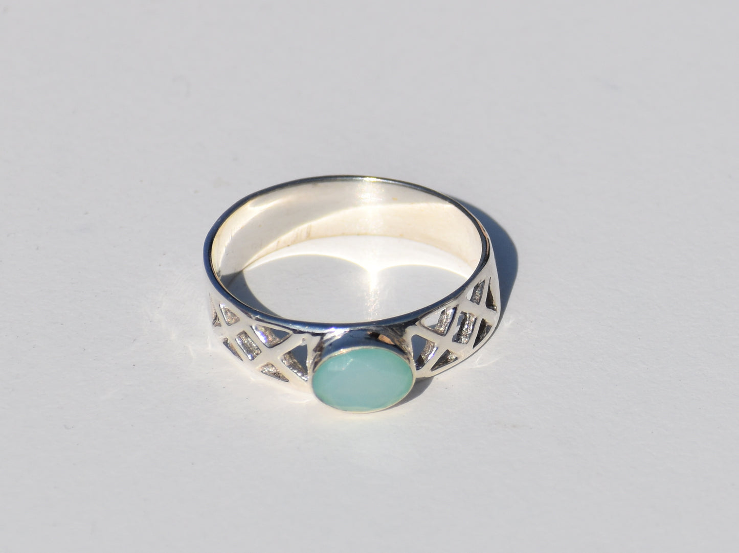 Chalcedony Ring, Sterling Silver Ring, Handmade Ring, Gemstone Ring, Statement Ring, Promise Ring, Precious Ring, Anniversary Gift For Her