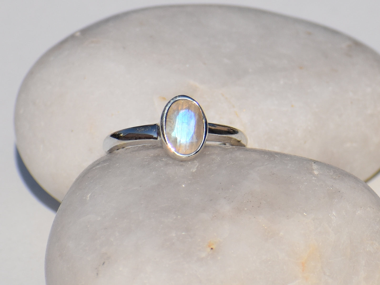 Moonstone Ring, Sterling Silver Ring, Oval Gemstone, Charm Ring, Solitaire Ring, Statement Ring, Precious Ring, Wedding Ring, Ring For Women