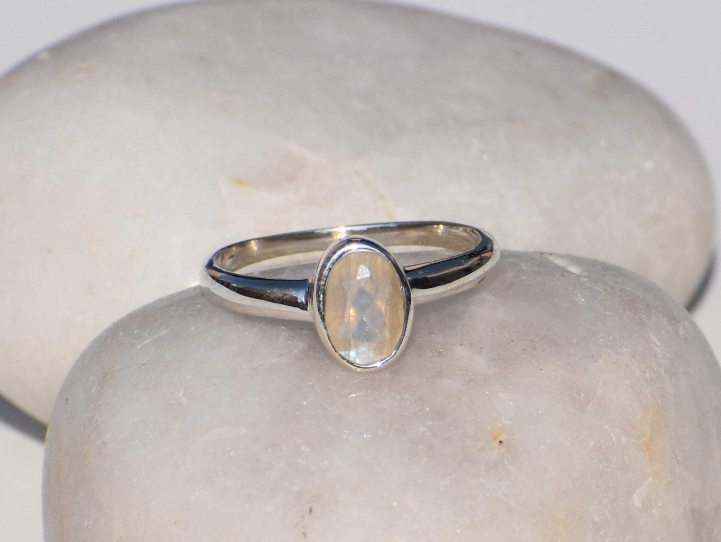 Moonstone Ring, Sterling Silver Ring, Oval Gemstone, Charm Ring, Solitaire Ring, Statement Ring, Precious Ring, Wedding Ring, Ring For Women