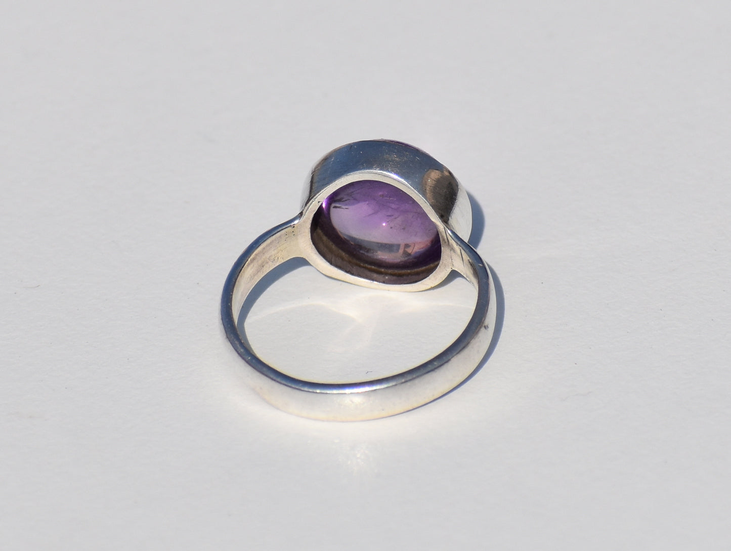 Amethyst Ring, Sterling Silver Ring, Solitaire Ring, Healing Ring, Bohemian Ring, Round Gemstone, Zodiac Ring, Ring For Everyone, Gift Item