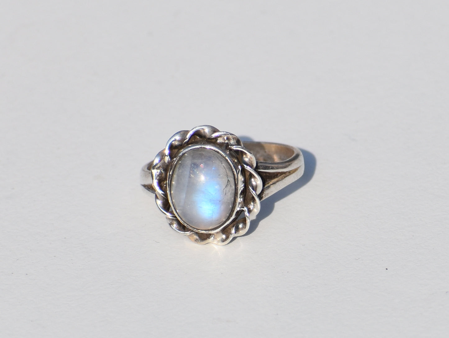 Moonstone Ring, Sterling Silver Ring, Natural Moonstone, Oval Gemstone, Solitaire Ring, Promise Ring, Stacking Ring, Everyday Ring, Gift Her