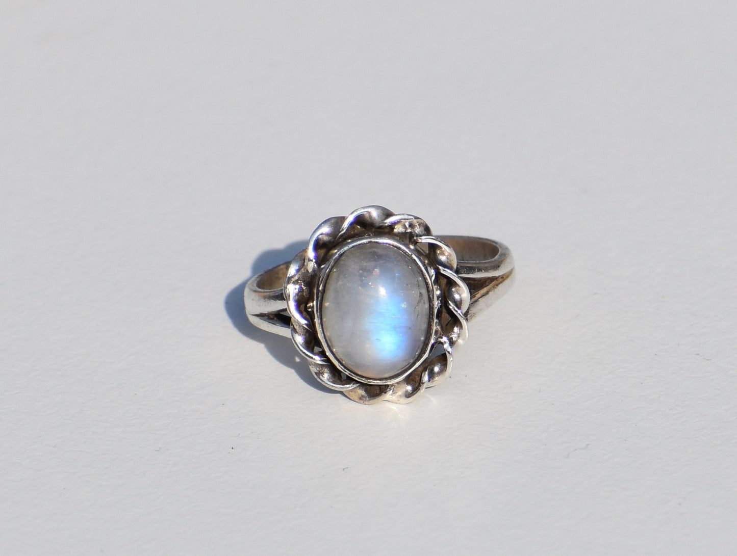 Moonstone Ring, Sterling Silver Ring, Natural Moonstone, Oval Gemstone, Solitaire Ring, Promise Ring, Stacking Ring, Everyday Ring, Gift Her