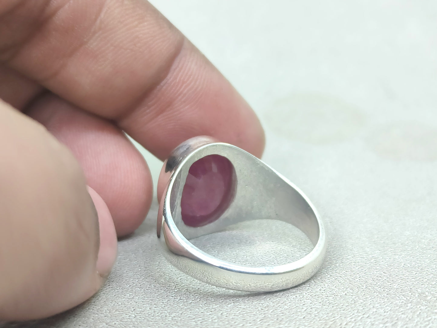 Ruby Ring, Oval Ruby Gemstone, Pink Gemstone Ring, Faceted Gemstone Ring, Handmade Ring, 925 Sterling Silver Ring, Dainty Ring, Gift For Her