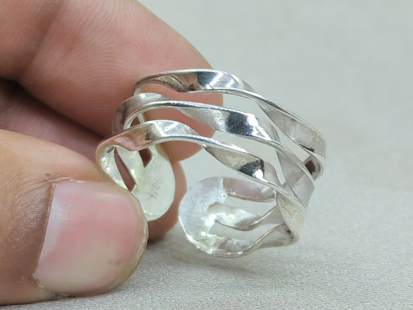 Band Ring, 925 Sterling Silver Ring, Handmade Ring, Adjustable Silver Ring, Women Ring, Anniversary Gift, Wide Band Ring, Stacking Band Ring