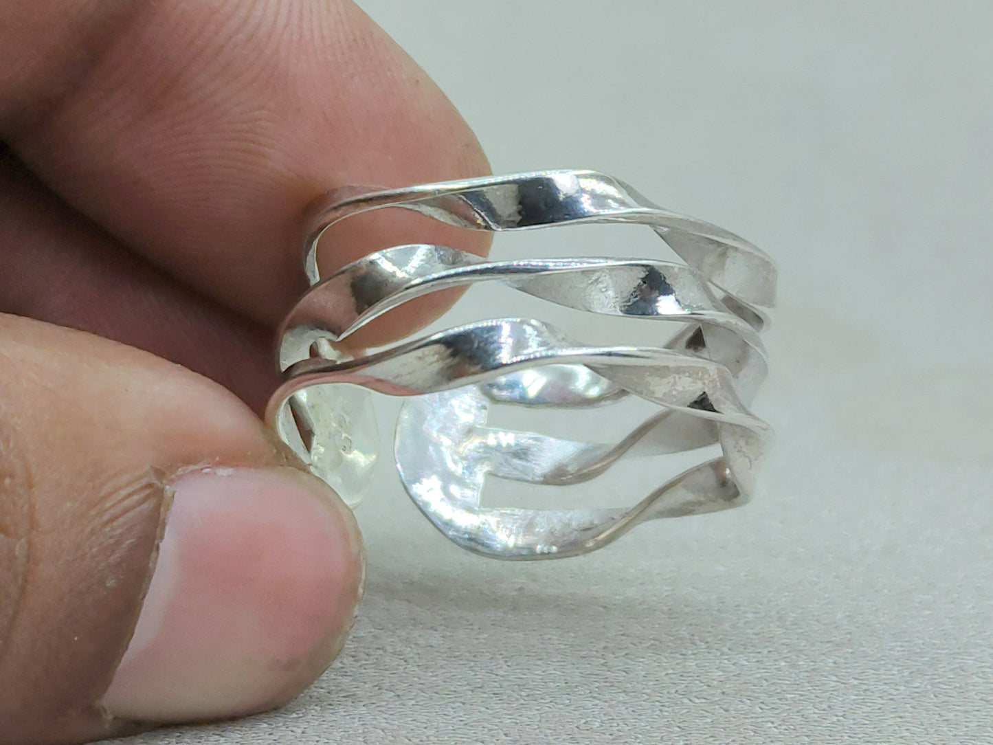 Band Ring, 925 Sterling Silver Ring, Handmade Ring, Adjustable Silver Ring, Women Ring, Anniversary Gift, Wide Band Ring, Stacking Band Ring