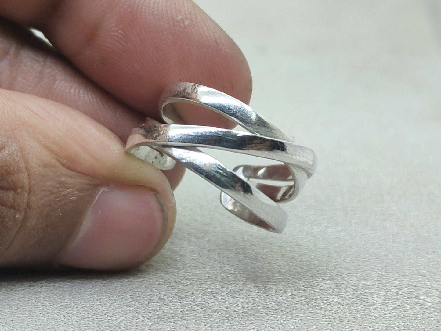 Chunky Band Ring, Sterling Silver Ring, Handmade Band Ring, Statement Ring, Adjustable Ring, Wedding Gift, Ring For Her, Bohemian Jewelry