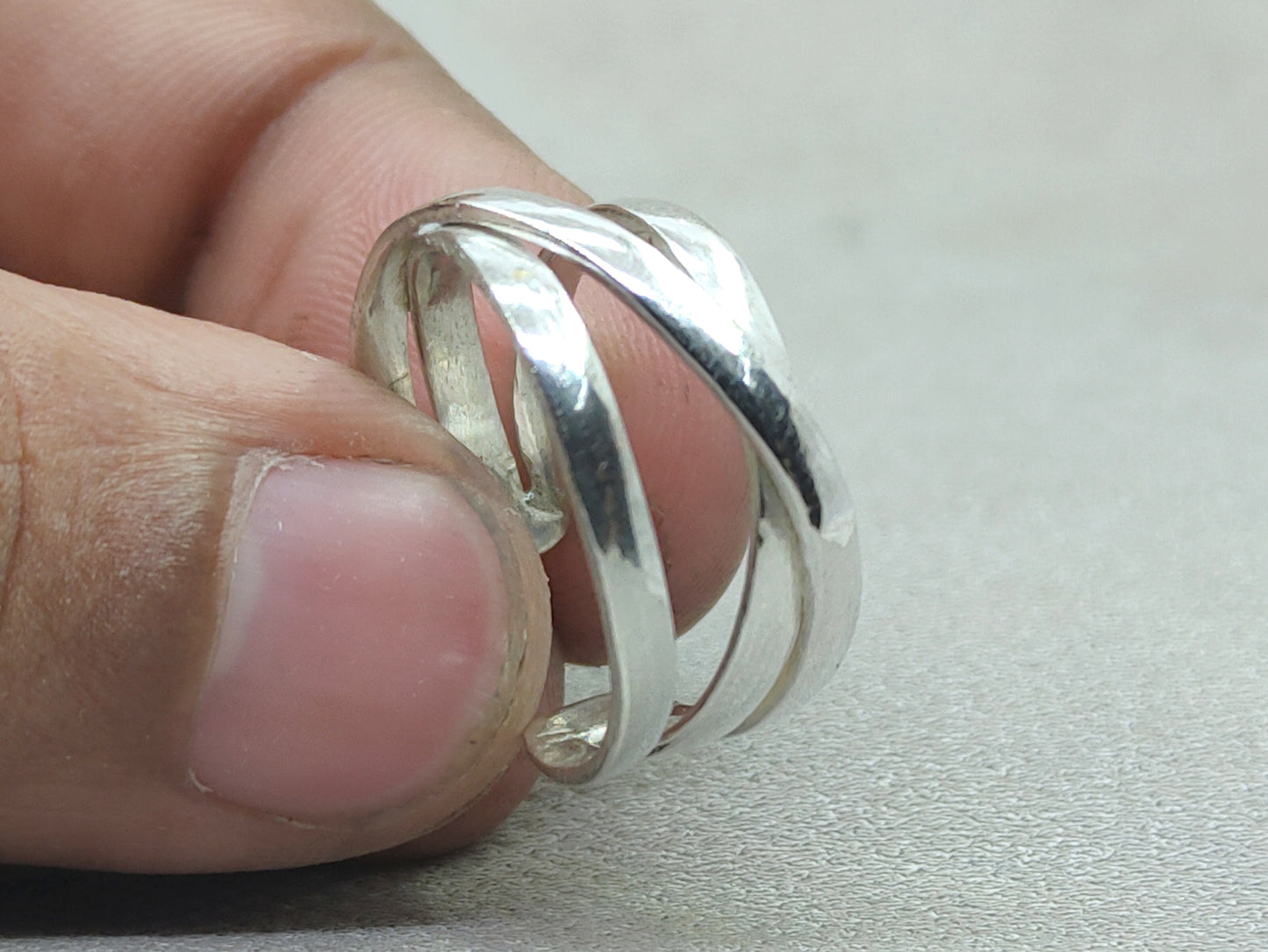 Chunky Band Ring, Sterling Silver Ring, Handmade Band Ring, Statement Ring, Adjustable Ring, Wedding Gift, Ring For Her, Bohemian Jewelry