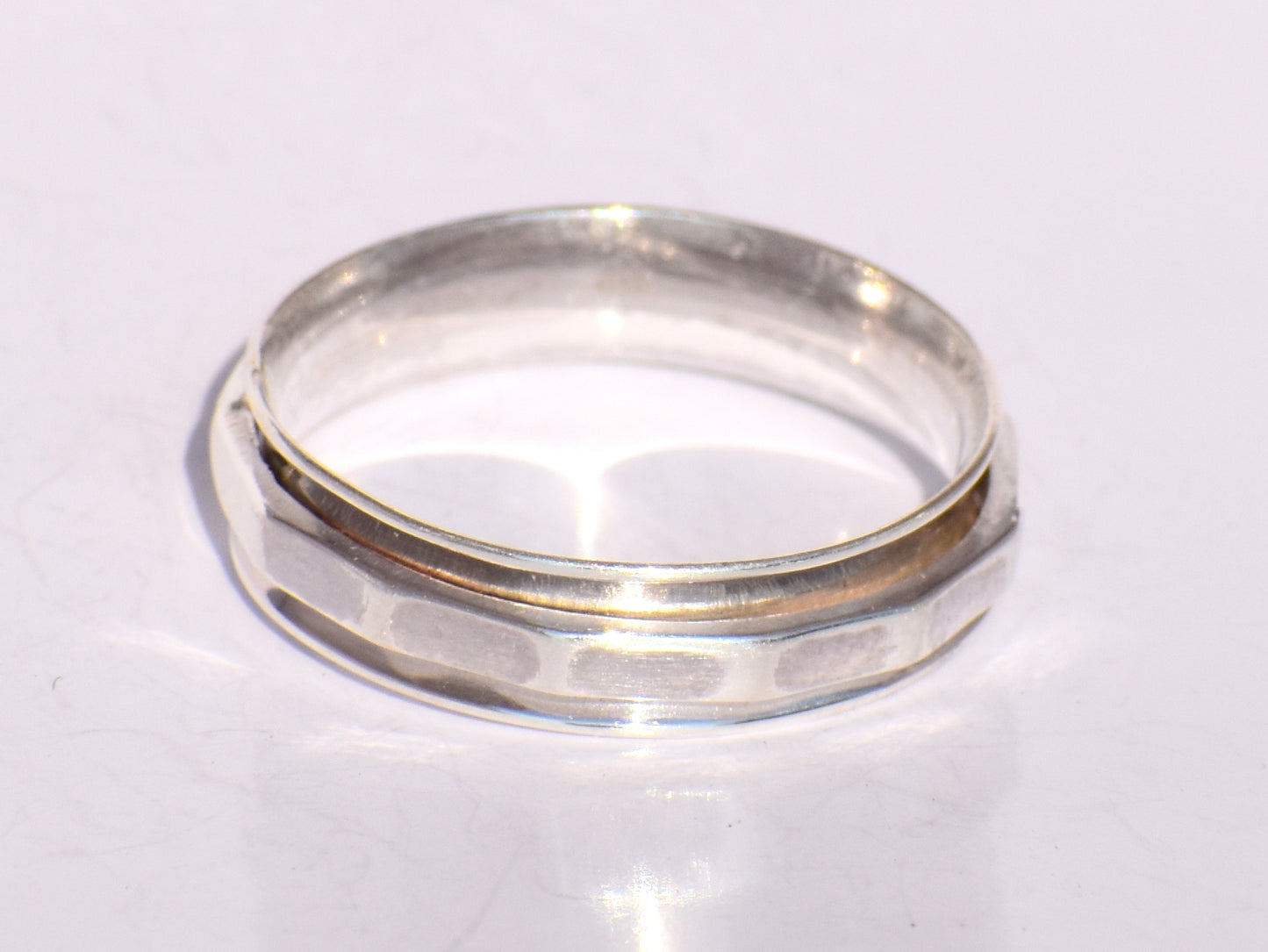 Spinner Ring, Band Ring, 925 Sterling Silver Ring, Handmade Ring, Hammered Spinner Ring, Anxiety Ring, Fidget Ring, Stacking Ring, Gift Ring