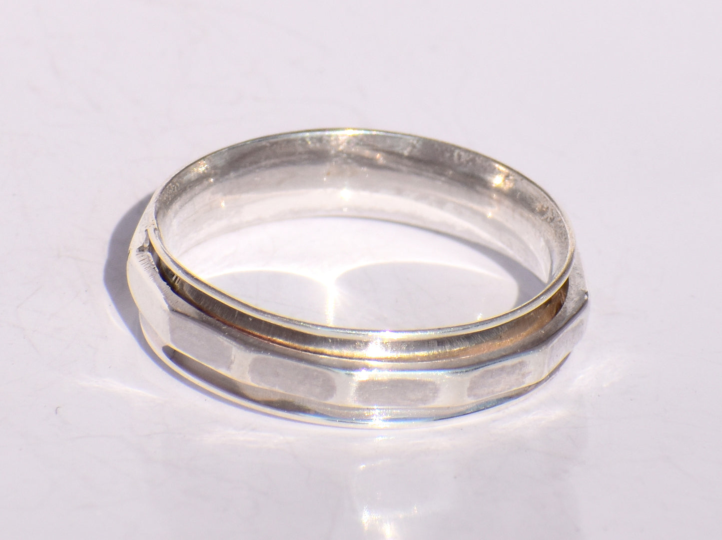 Spinner Ring, Band Ring, 925 Sterling Silver Ring, Handmade Ring, Hammered Spinner Ring, Anxiety Ring, Fidget Ring, Stacking Ring, Gift Ring