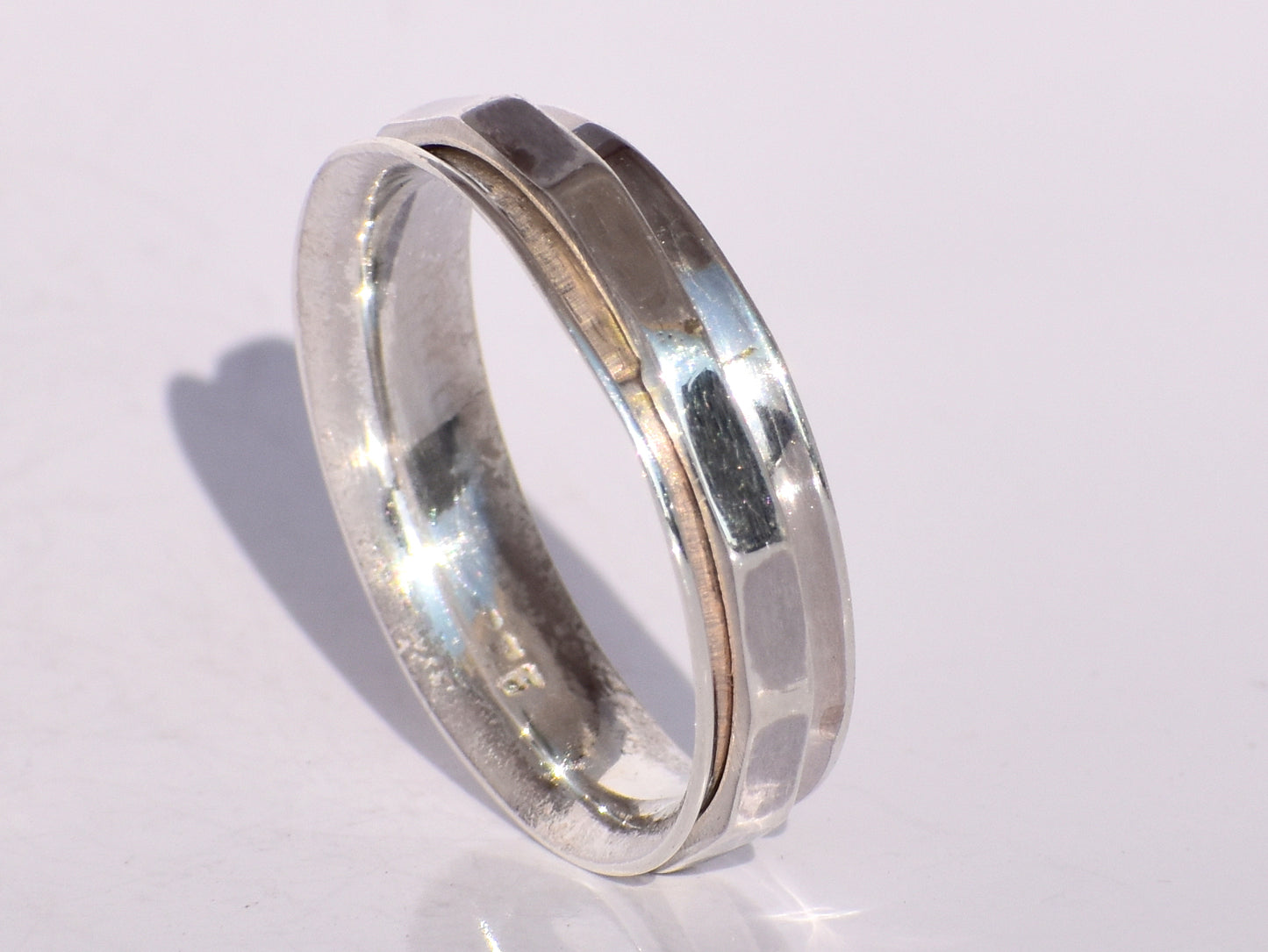 Spinner Ring, Band Ring, 925 Sterling Silver Ring, Handmade Ring, Hammered Spinner Ring, Anxiety Ring, Fidget Ring, Stacking Ring, Gift Ring