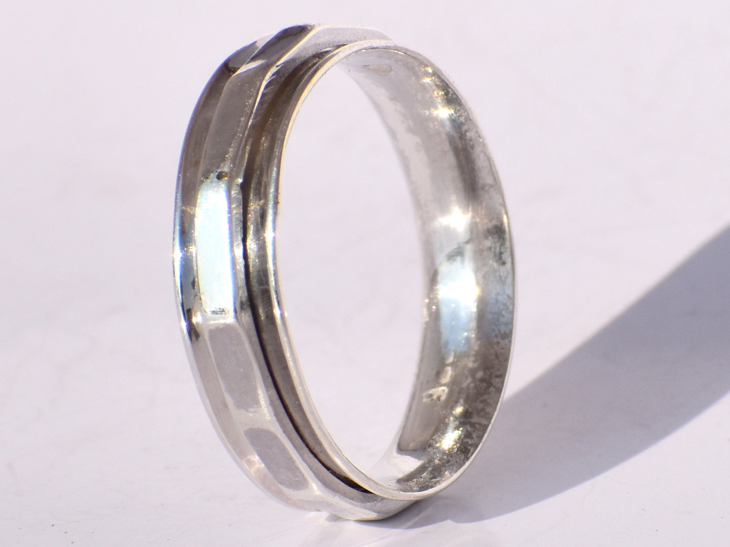 Spinner Ring, Band Ring, 925 Sterling Silver Ring, Handmade Ring, Hammered Spinner Ring, Anxiety Ring, Fidget Ring, Stacking Ring, Gift Ring
