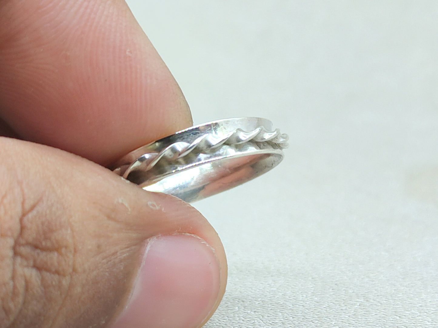 Spinner Ring, 925 Sterling Silver Ring, Band Ring, Thin Band Ring, Curly Spinner Ring, Handmade Ring, Anniversary Gift, Boho Ring, Gift Ring