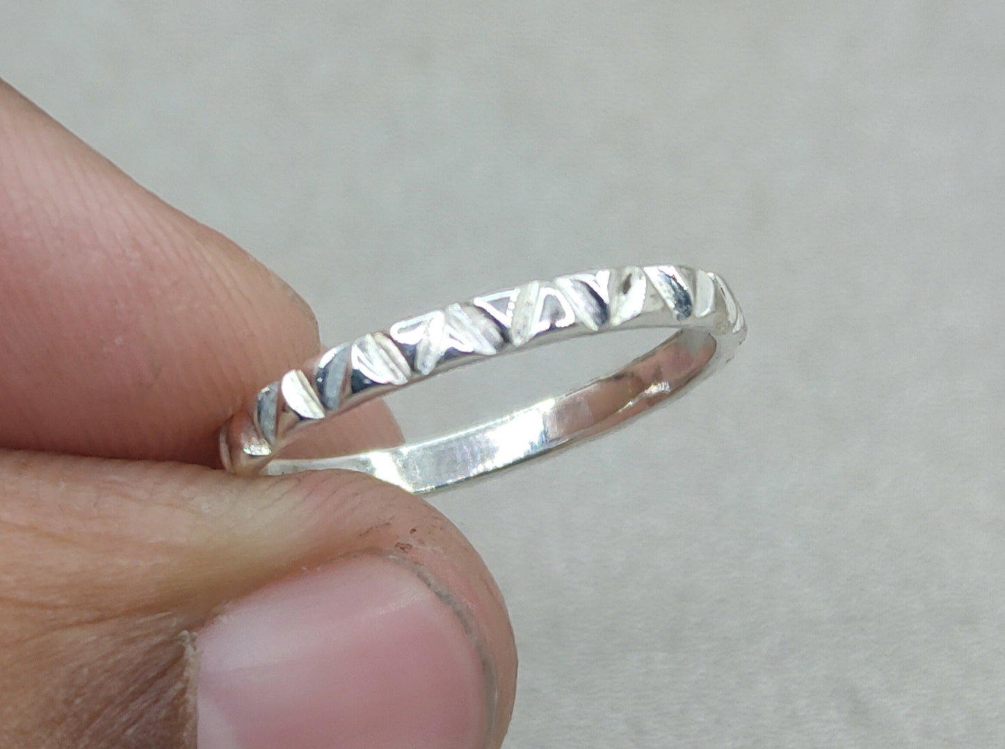 Stacking Ring, Texture Ring, 925 Sterling Silver Ring, Unisex Ring, Band Ring, Thin Band Ring, Handmade Ring, Wedding band Ring, Couple Ring