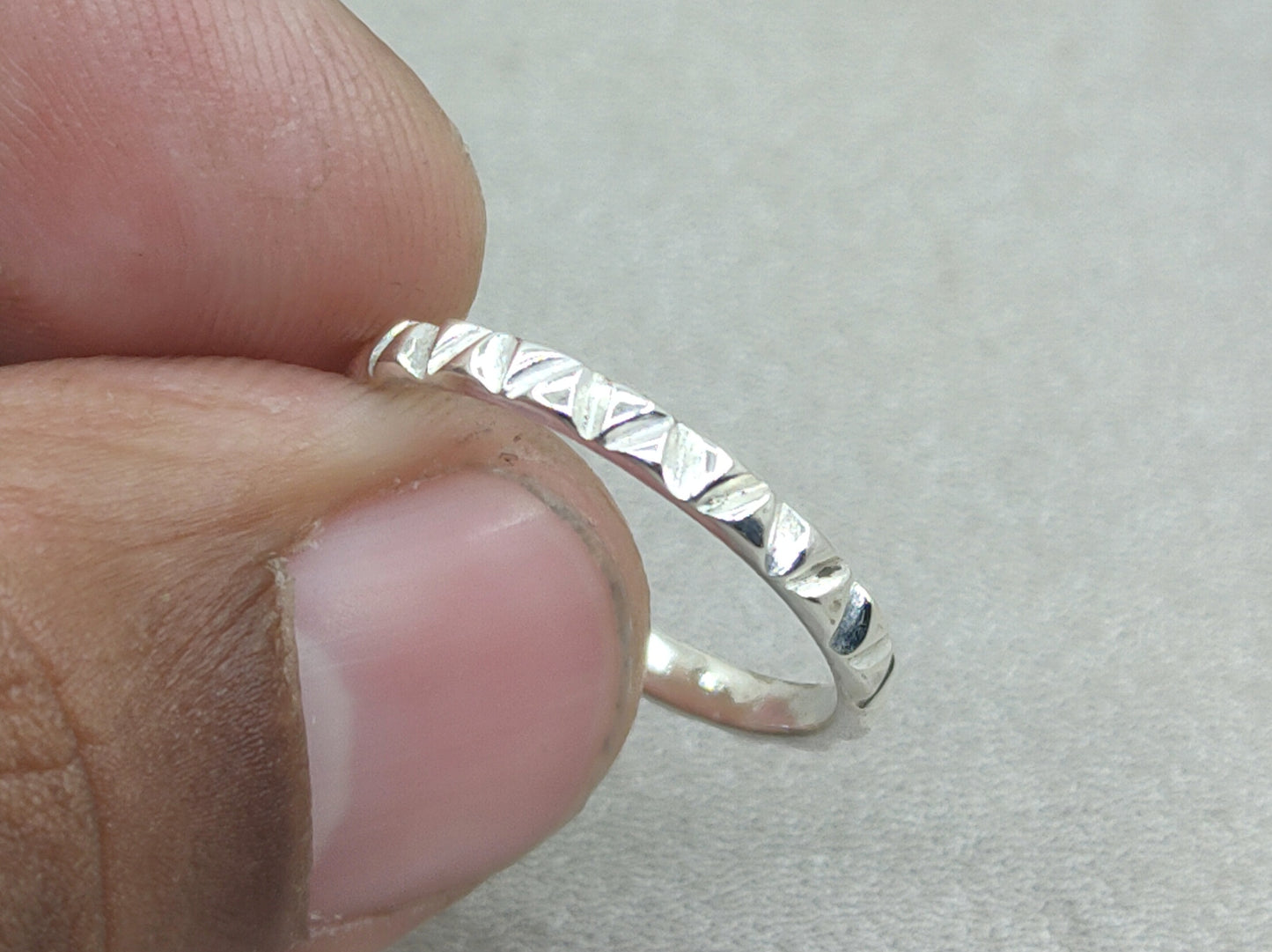 Stacking Ring, Texture Ring, 925 Sterling Silver Ring, Unisex Ring, Band Ring, Thin Band Ring, Handmade Ring, Wedding band Ring, Couple Ring