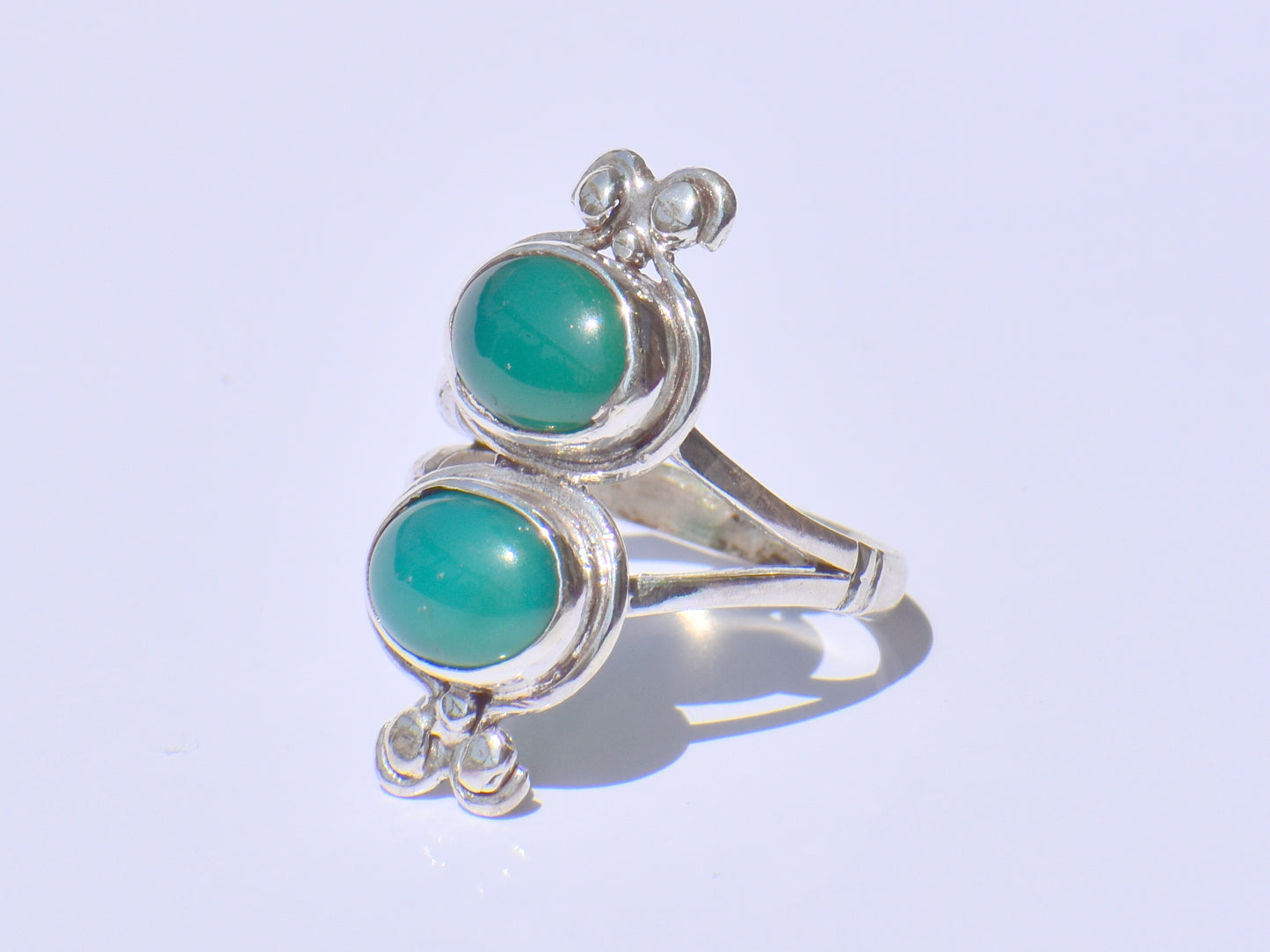 Onyx Ring, Green Onyx Ring, Double Green Stone Ring, Handmade Ring, 925 Sterling Silver Ring, Oval Onyx Ring, Zodiac Ring, Solitaire Ring