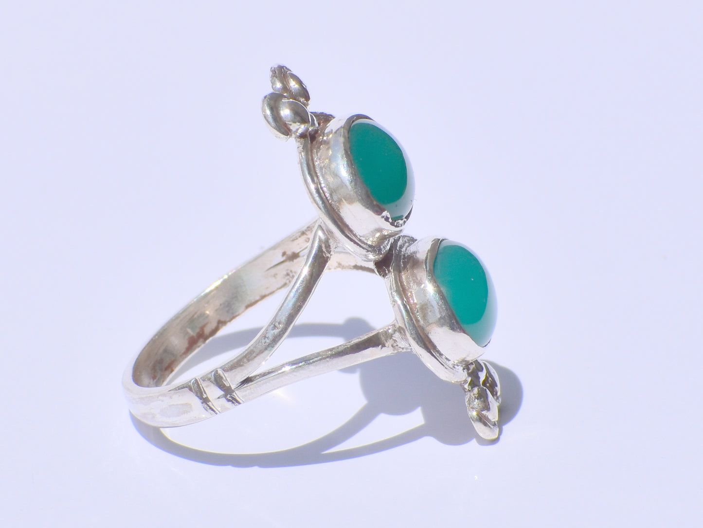 Onyx Ring, Green Onyx Ring, Double Green Stone Ring, Handmade Ring, 925 Sterling Silver Ring, Oval Onyx Ring, Zodiac Ring, Solitaire Ring