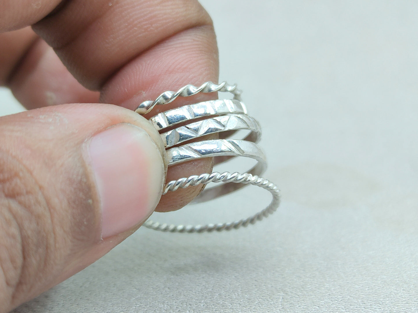 Stacking Ring, Set of 5, 925 Sterling Silver Ring, Dainty Ring, Statement Ring, Promise Ring, Handmade Ring, Woman Ring, Personalized Ring