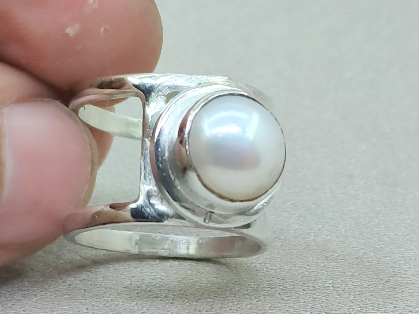 Pearl Band Ring, 925 Sterling Silver Ring, Handmade Ring, Fresh Water Pearl Ring, Handmade Ring, Zodiac Ring, Unisex Ring, Birthstone Ring