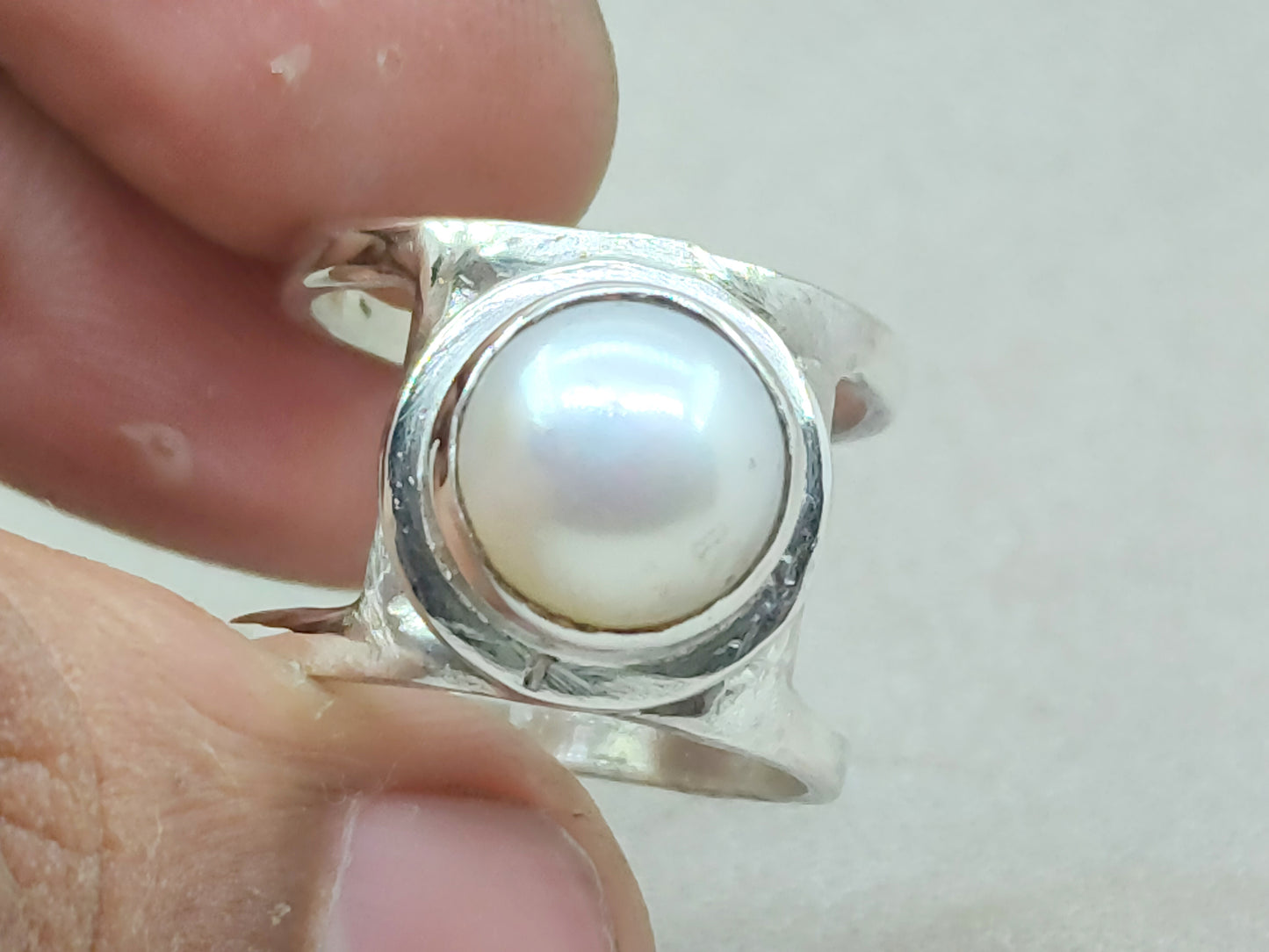Pearl Band Ring, 925 Sterling Silver Ring, Handmade Ring, Fresh Water Pearl Ring, Handmade Ring, Zodiac Ring, Unisex Ring, Birthstone Ring