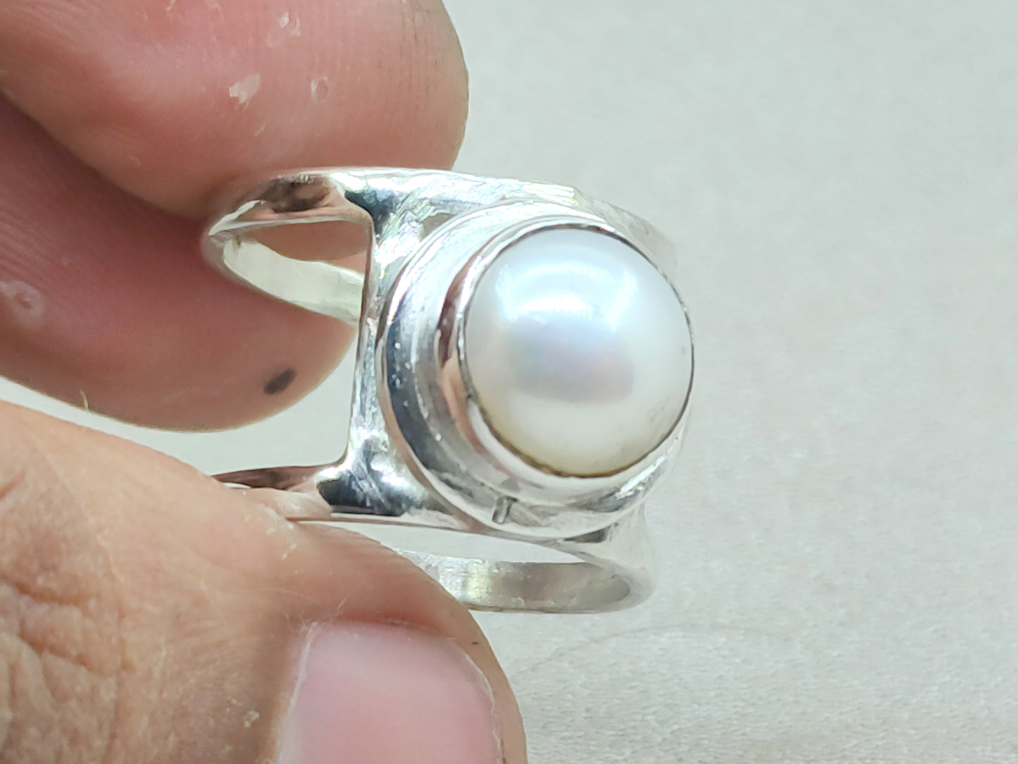 Pearl Band Ring, 925 Sterling Silver Ring, Handmade Ring, Fresh Water Pearl Ring, Handmade Ring, Zodiac Ring, Unisex Ring, Birthstone Ring